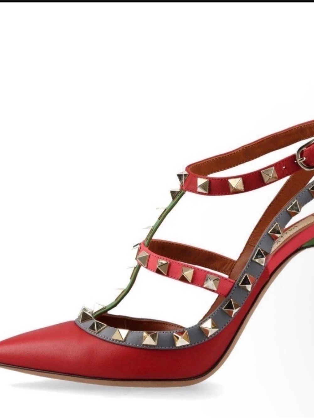 Valentino Garavani Rockstud strap pumps leather multicolor - Picture 2 of 7
